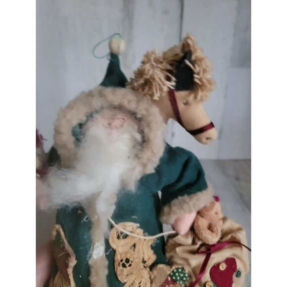 Unique Santa clause green cloak pony gifts xmas home decor - Picture 5 of 9
